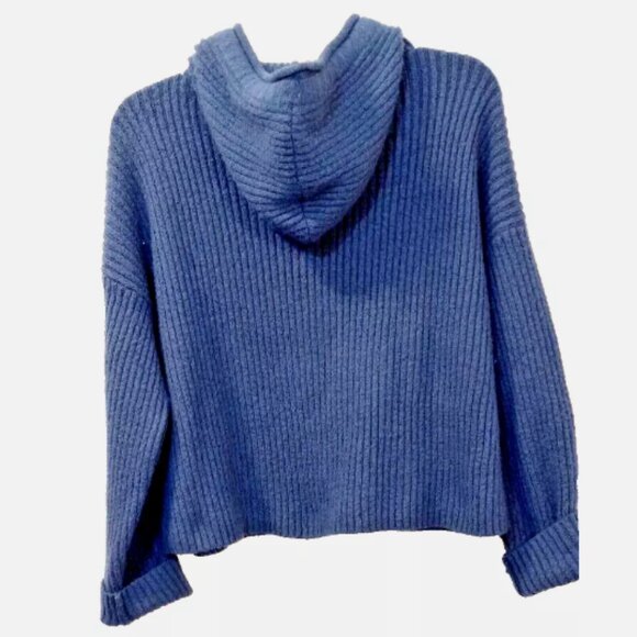 Women's/Junior Hooded Pullover Sweater Blue Knit Victoria Secret PINK - Picture 2 of 10